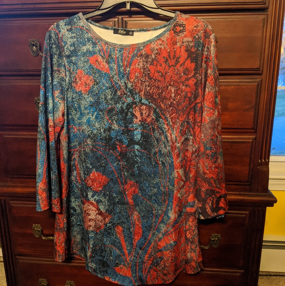 Blue/Red Women's Top